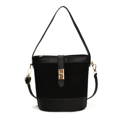 Suede Portable Bucket Bag Retro Crossbody