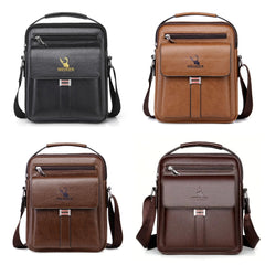 Leather Messenger Crossbody Shoulder Bag For Men Work Business Casual Adjustable Straps With  Metal Zipper-FREE USA SHIPPING