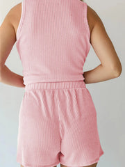 Summer Ready Sleeveless Tee and Shorts Set