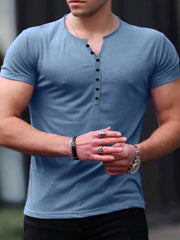 Men's Button Detail Short Sleeve Top