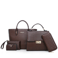 European And American Fashion Plaid Mother Bag Five-piece Set