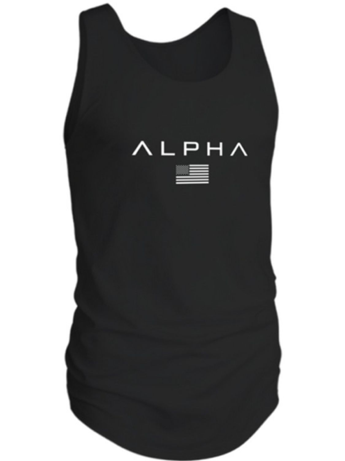 Men's US Flag Round Neck Tank