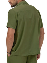 Men's Plus Size Casual Button Shirt and Shorts Outfit
