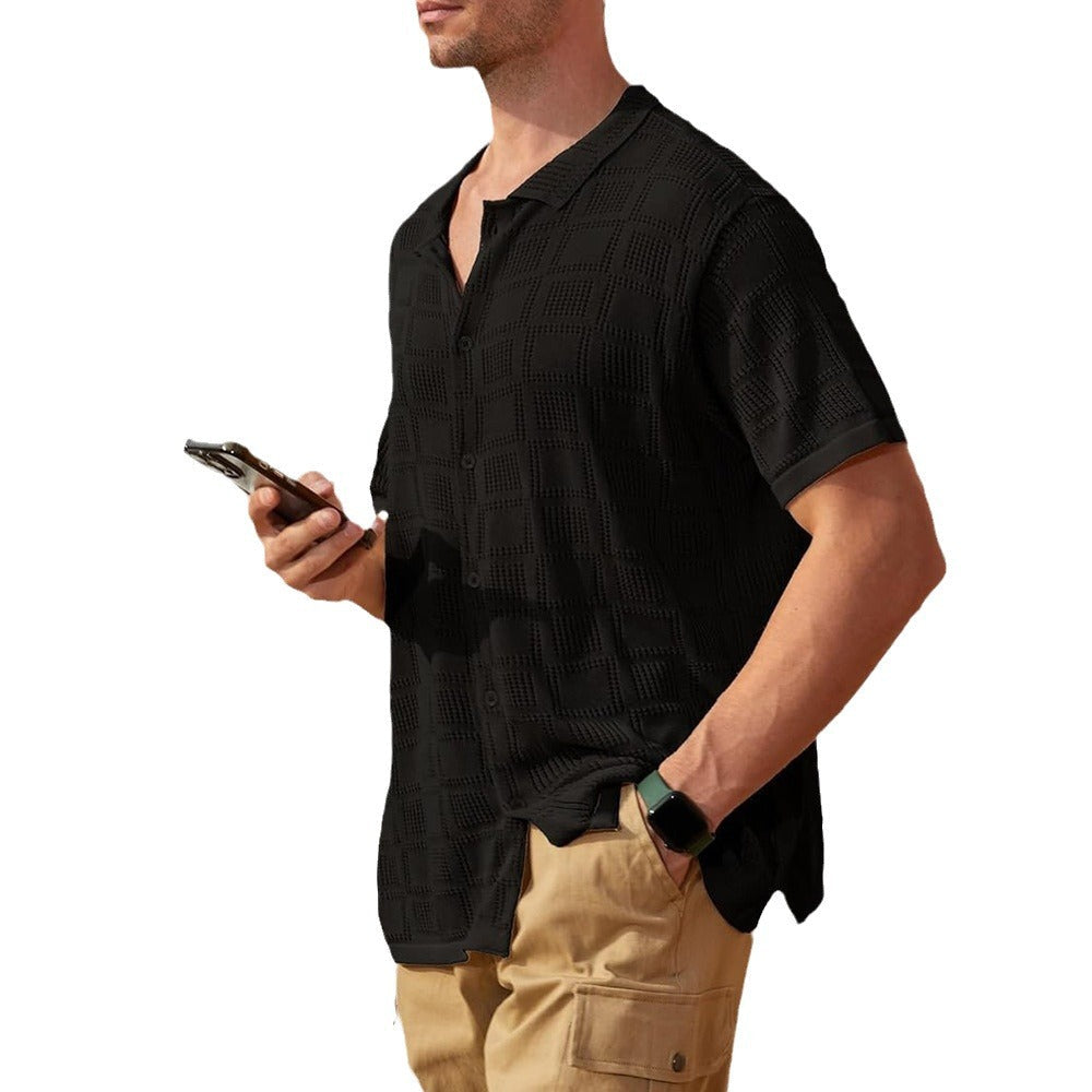 Men's Plus Size Short Sleeve Button Down Shirt