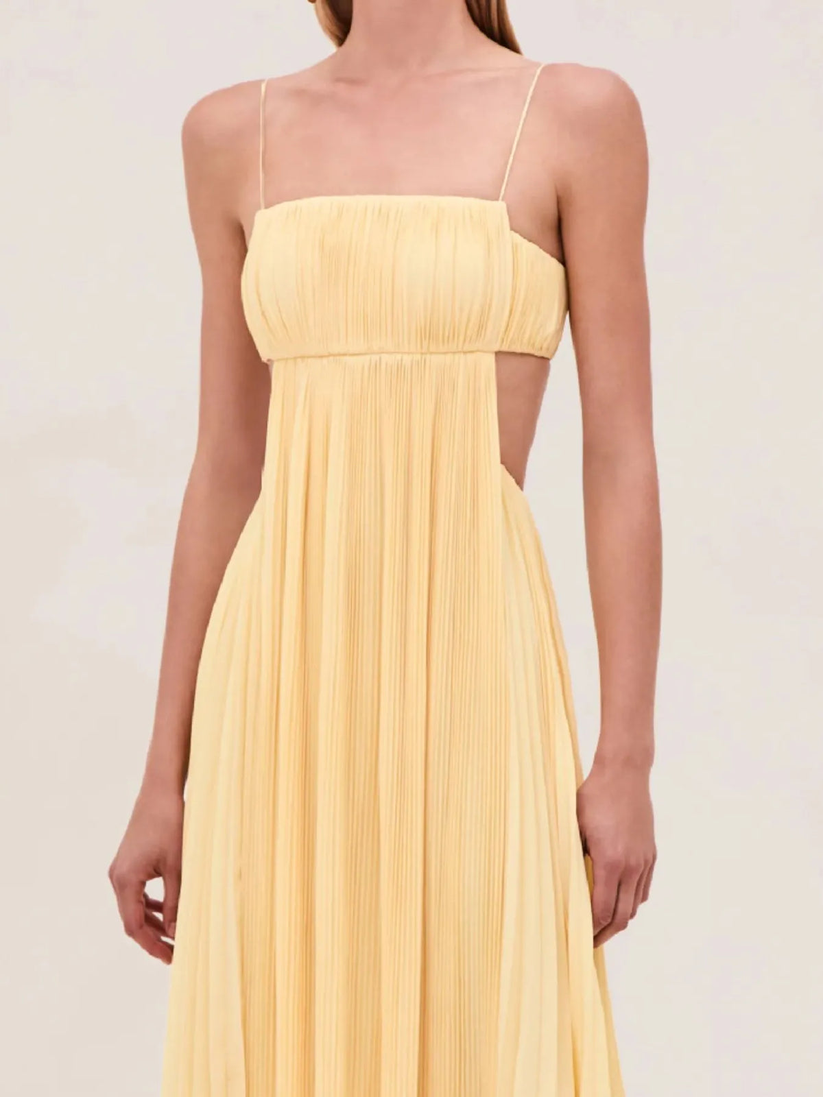 Cutout Ruched Maxi Cami Dress