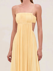 Cutout Ruched Maxi Cami Dress