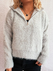 Cozy Fuzzy Half-Zip Sweater