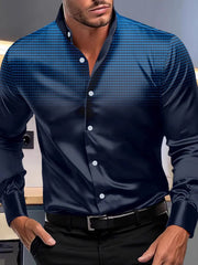 Full Size Men's Business Casual Shirt â€?Long Sleeve Button Style