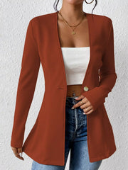 Single Button Classic Long Sleeve Blazer