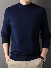Men's Plus Size Mock Neck Long Sleeve Sweater