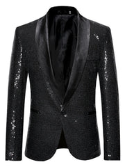 Men's Sequin Long Sleeve Blazer