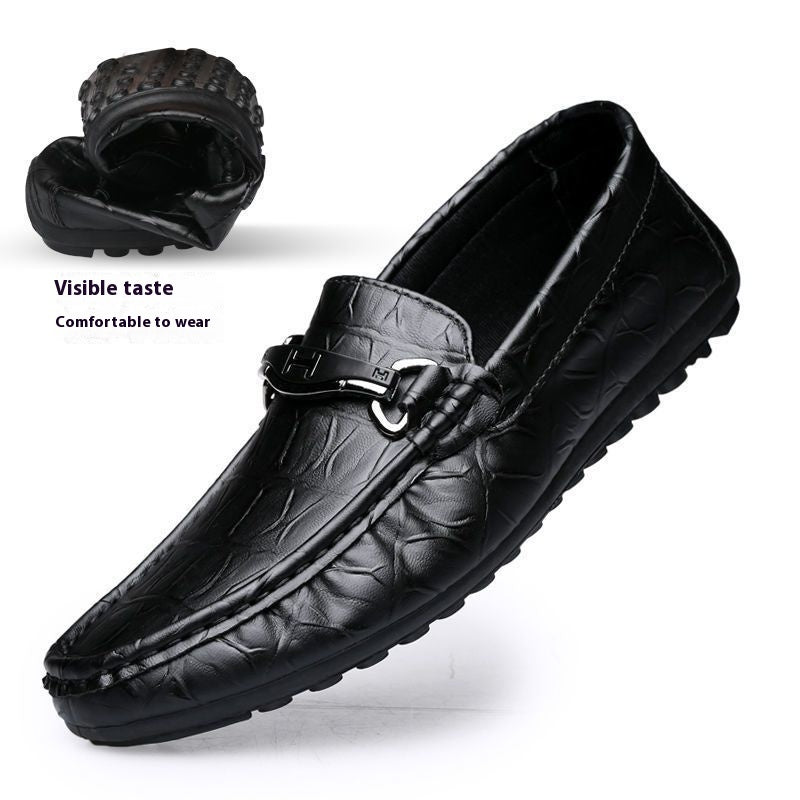 Casual Leather All-match British Slip-on Men's Shoes
