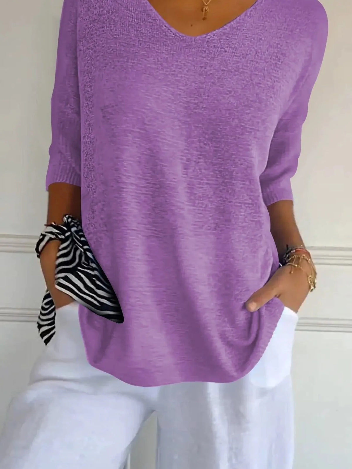Full Size Relaxed Fit Ribbed Hem Sweater Plus Size
