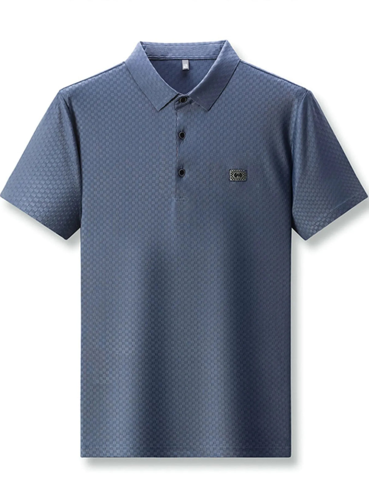 Men's Plus Size Diamond Pattern Short Sleeve Polo Shirt