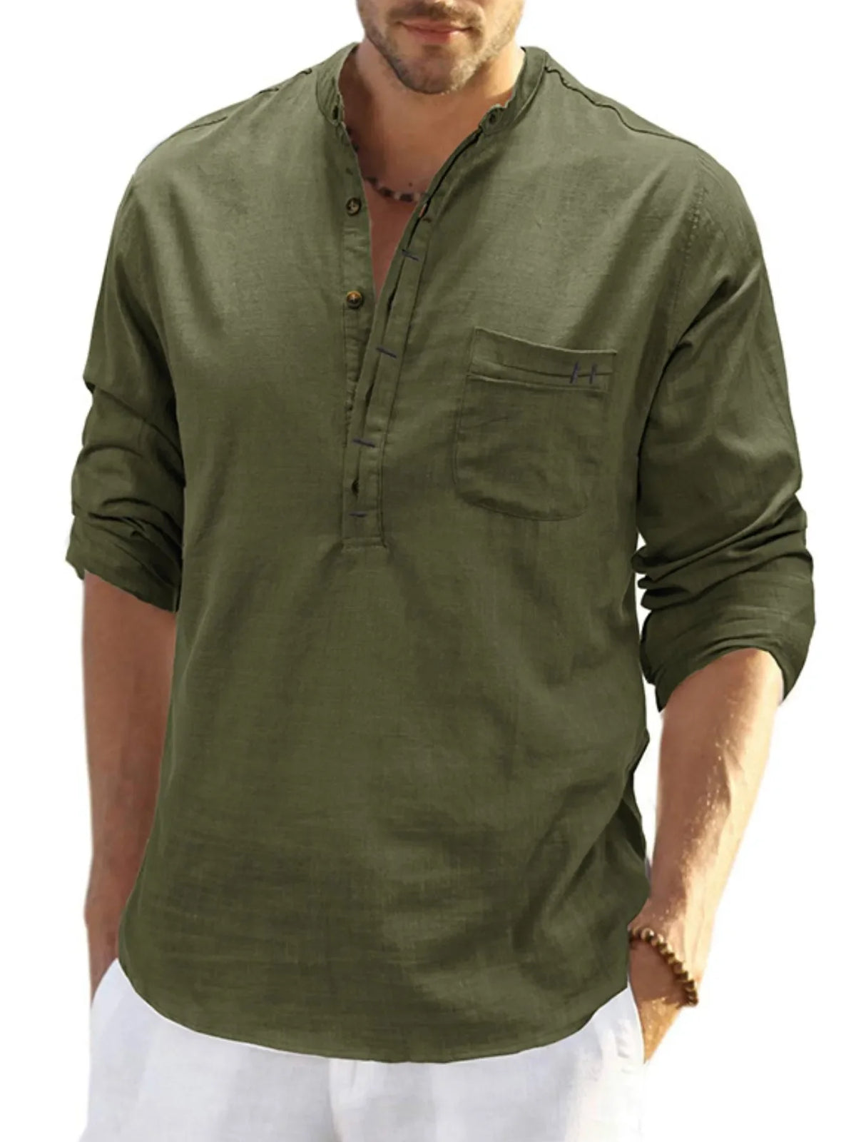 Men's Basic style Button Detail Polo