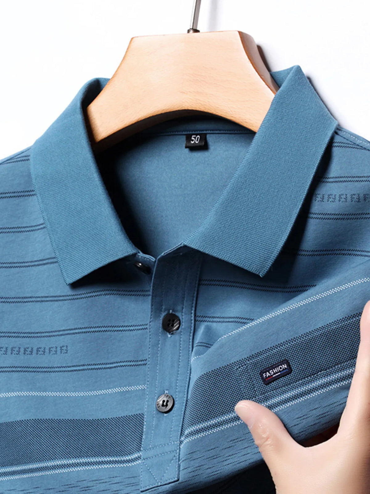 Men's Plus Size Office-Ready Striped Polo â€?Casual & Smart Look