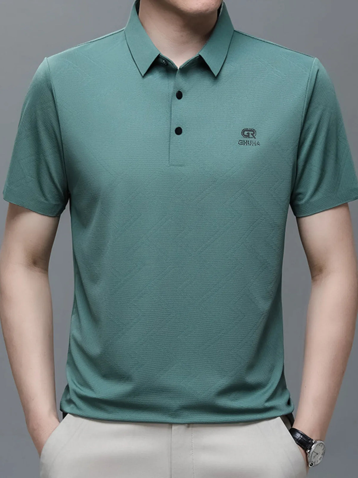 Men's Plus Size Breathable Quick-Dry Collared Neck Polo