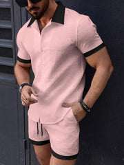 Men's Short Sleeve Shirt & Shorts Matching Set
