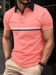 Men's Plus Size Collared Short Sleeve Polo Shirt
