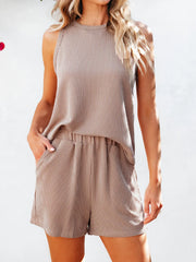 Summer Ready Sleeveless Tee and Shorts Set