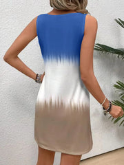 Color Block Round Neck Tank Dress