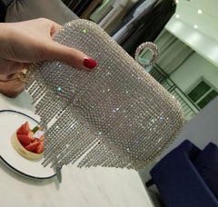 New shiny diamond ladies fringed hand bag  night party bag