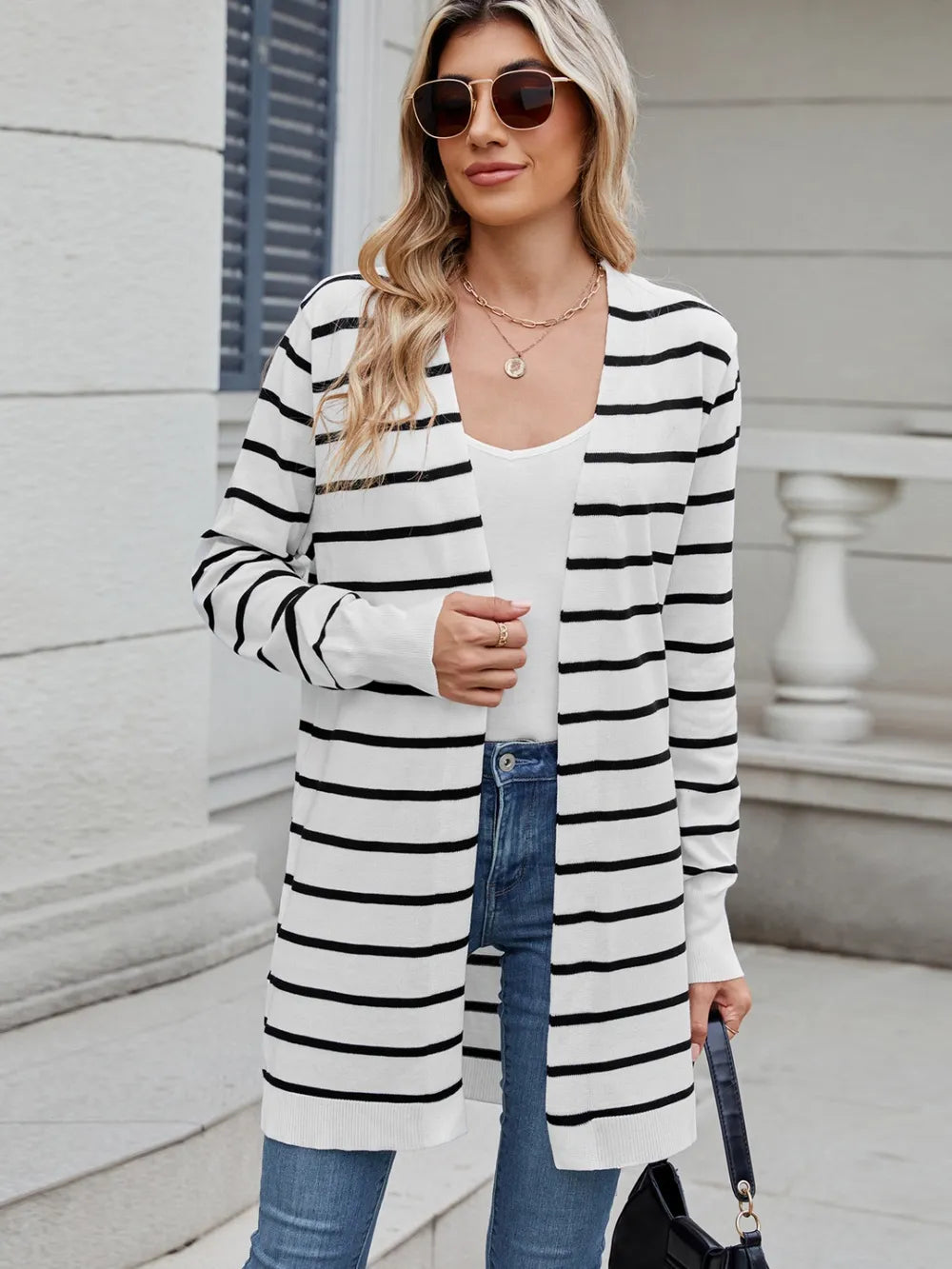 Women's Open Front Long Sleeve Knit Cardigan