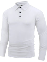 Men's Plus Size Button Neck Long Sleeve Henley Top