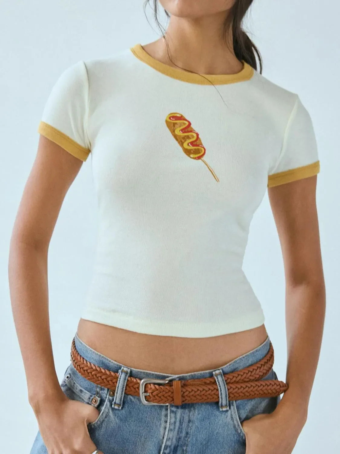 Casual Graphic Round Neck Tee Shirt