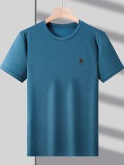 Men's Plus Size Classic Textured Basic Short Sleeve T-Shirt