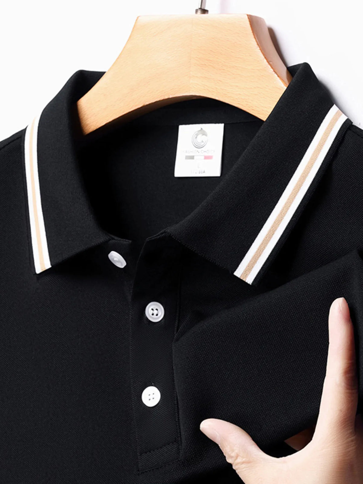 Men's Plus Size Classic Striped Collar Polo Shirt