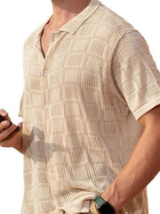 Men's Plus Size Short Sleeve Button Down Shirt