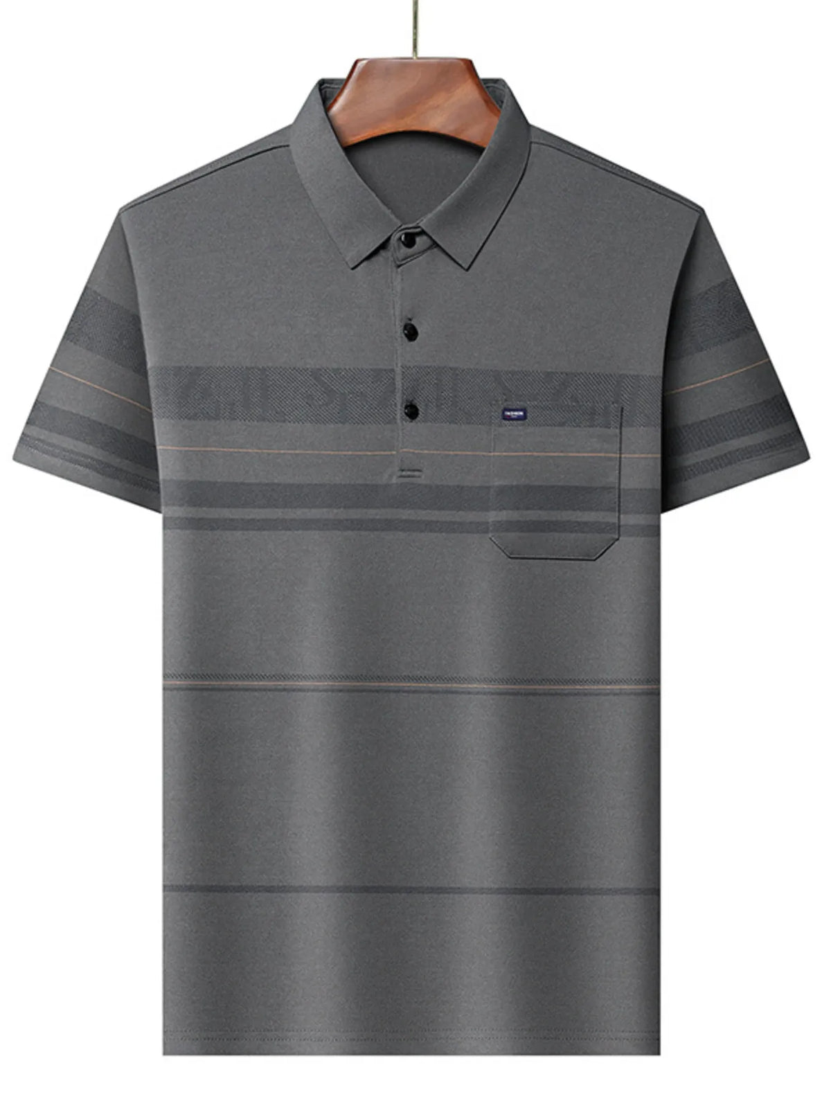 Men's Plus Size Striped Short Sleeve Polo