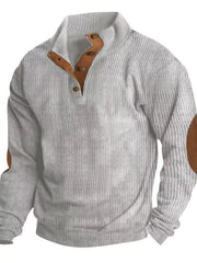 Men's Full Size Button Detail Long Sleeve Sweatshirt Plus Size