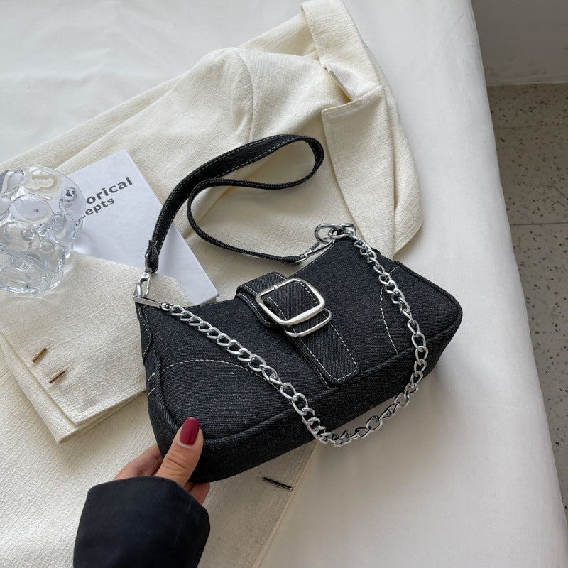Denim Women's Fashion Small Square Chain Crossbody Handbags