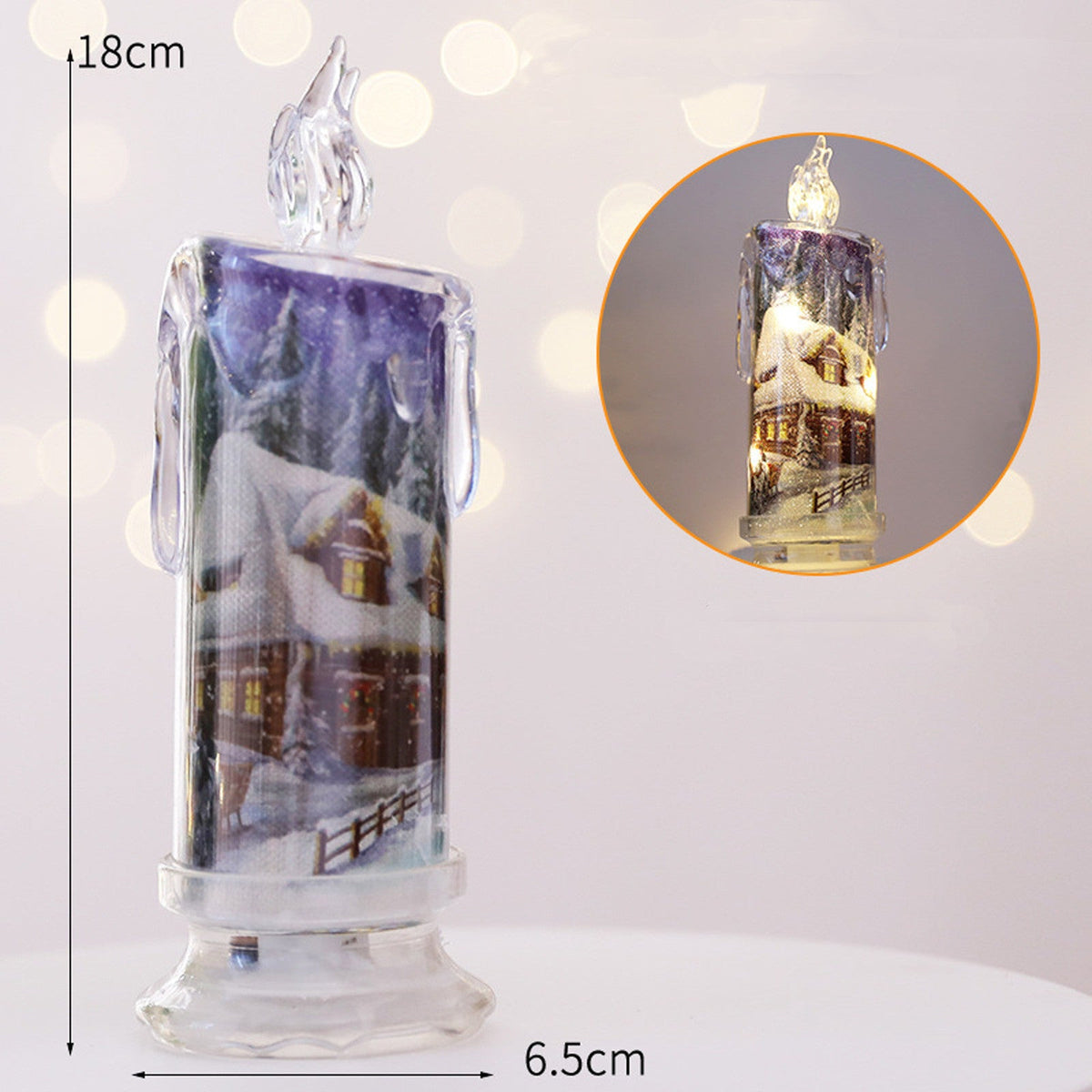 Christmas Transparent Electronic Candles Decorative Gifts LED