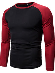 Men's Plus Size Round Neck Raglan Sleeve T-Shirt
