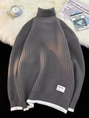 Men's Textured Knit Turtleneck Sweater