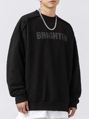Men's Letter Graphic Round Neck Long Sleeve Sweatshirt