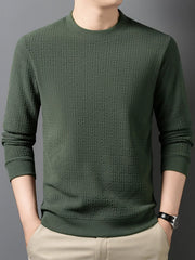 Men's Plus Size Textured Pattern Slim Fit Sweater