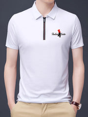 Men's Plus Size Half-Zip Short Sleeve Polo