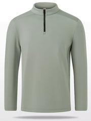 Men's Plus Size Long Sleeve Quarter Zip T-Shirt
