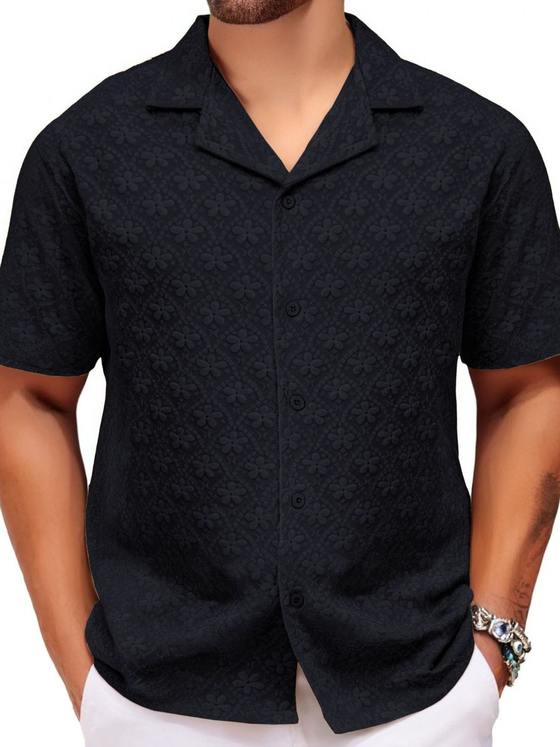 Classic Plus Size Button Down Shirt for Men