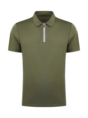 Short Sleeve Polo Shirt with Zipper â€?Plus Size