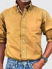 Men's Full Size Casual Button-Down Shirt Plus Size
