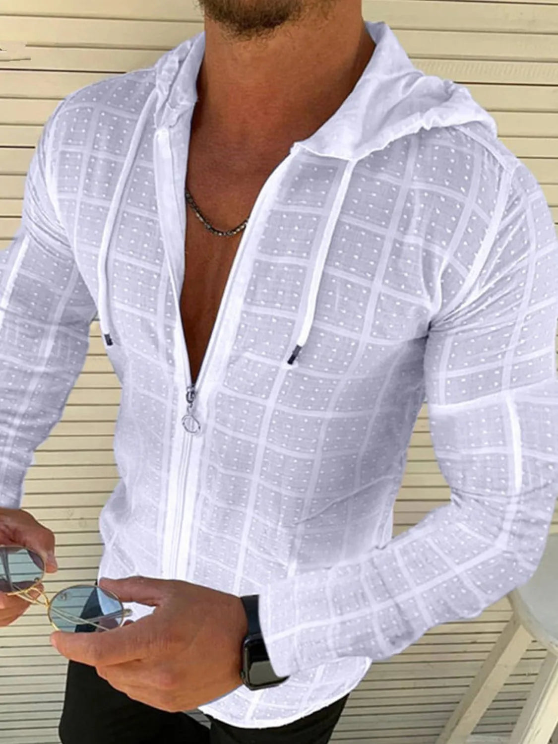 Men's Plus Size Zip-Up Hooded Top â€?Full Size Long Sleeve Hoodie