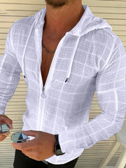 Men's Plus Size Zip-Up Hooded Top â€?Full Size Long Sleeve Hoodie