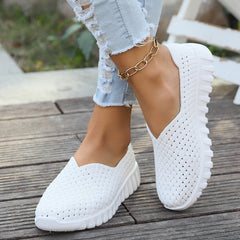 Mesh Surface Shoes Breathable One Pedal White Shoes Low Cut Sports Casual Women Pumps