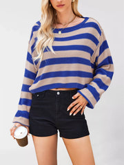Oversized Striped Drop Shoulder Jumper