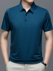 Men's Plus Size Textured Short Sleeve Polo